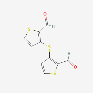 molecular formula C10H6O2S3 B14886640 3,3'-Sulfanediyldithiophene-2-carbaldehyde 