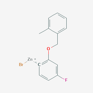 molecular formula C14H12BrFOZn B14886672 4-Fluoro-2-(2'-methylbenZyloxy)phenylZinc bromide 