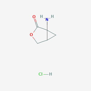 molecular formula C5H8ClNO2 B14886690 1-Amino-3-oxabicyclo[3.1.0]hexan-2-one hydrochloride 