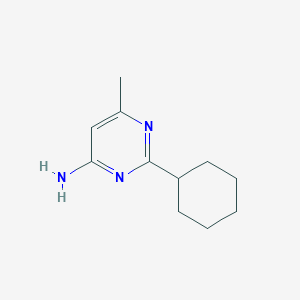 molecular formula C11H17N3 B1488671 2-Cyclohexyl-6-methylpyrimidin-4-amine CAS No. 1272832-42-4