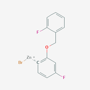 molecular formula C13H9BrF2OZn B14886743 2-(2'-FluorobenZyloxy)-4-fluorophenylZinc bromide 