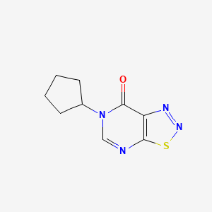 molecular formula C9H10N4OS B14886758 6-cyclopentyl[1,2,3]thiadiazolo[5,4-d]pyrimidin-7(6H)-one 