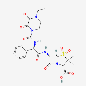 molecular formula C23H27N5O9S B14886761 (2S,5R,6R)-6-[[(2R)-2-[(4-ethyl-2,3-dioxopiperazine-1-carbonyl)amino]-2-phenylacetyl]amino]-3,3-dimethyl-4,4,7-trioxo-4λ6-thia-1-azabicyclo[3.2.0]heptane-2-carboxylic acid 