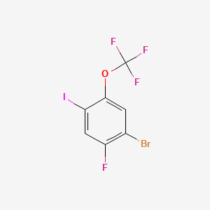 molecular formula C7H2BrF4IO B14886825 1-Bromo-2-fluoro-4-iodo-5-(trifluoromethoxy)benzene 