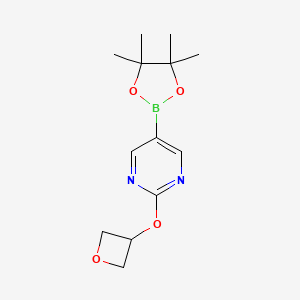 molecular formula C13H19BN2O4 B14886840 2-(Oxetan-3-yloxy)-5-(4,4,5,5-tetramethyl-1,3,2-dioxaborolan-2-yl)pyrimidine 