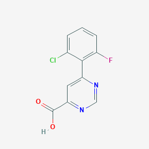 molecular formula C11H6ClFN2O2 B14886870 6-(2-Chloro-6-fluorophenyl)pyrimidine-4-carboxylic acid 