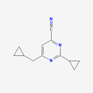 2-Cyclopropyl-6-(cyclopropylmethyl)pyrimidine-4-carbonitrile