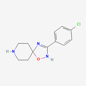 molecular formula C12H14ClN3O B1488688 3-(4-Chlorophenyl)-1-oxa-2,4,8-triazaspiro[4.5]dec-2-ene CAS No. 50349-57-0