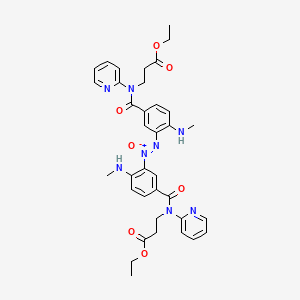 molecular formula C36H40N8O7 B14886913 (Z)-1,2-Bis(5-((3-ethoxy-3-oxopropyl)(pyridin-2-yl)carbamoyl)-2-(methylamino)phenyl)diazene 1-oxide 