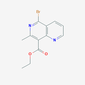 molecular formula C12H11BrN2O2 B14886958 Ethyl 5-bromo-7-methyl-1,6-naphthyridine-8-carboxylate 