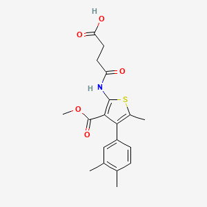 molecular formula C19H21NO5S B14886965 4-{[4-(3,4-Dimethylphenyl)-3-(methoxycarbonyl)-5-methylthiophen-2-yl]amino}-4-oxobutanoic acid 