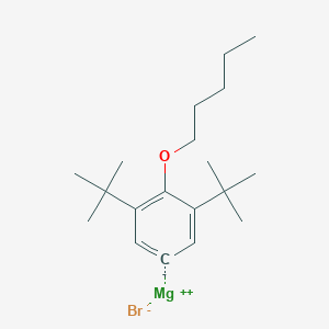 molecular formula C19H31BrMgO B14886977 (3,5-Di-t-butyl-4-(n-pentyloxy)phenyl)magnesium bromide 