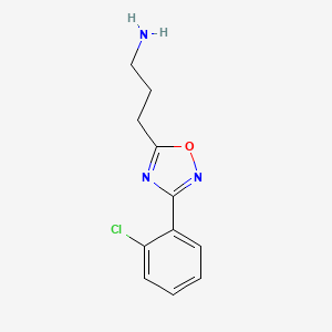 molecular formula C11H12ClN3O B14886988 3-[3-(2-Chlorophenyl)-1,2,4-oxadiazol-5-yl]propan-1-amine 