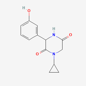 molecular formula C13H14N2O3 B14886991 1-Cyclopropyl-3-(3-hydroxyphenyl)piperazine-2,5-dione 