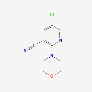 molecular formula C10H10ClN3O B14887005 5-Chloro-2-morpholinonicotinonitrile 