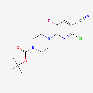 Tert-butyl 4-(6-chloro-5-cyano-3-fluoropyridin-2-yl)piperazine-1-carboxylate