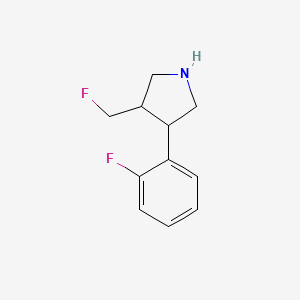 molecular formula C11H13F2N B1488706 3-(Fluoromethyl)-4-(2-fluorophenyl)pyrrolidine CAS No. 2098052-63-0