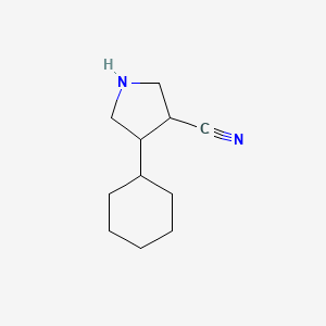 molecular formula C11H18N2 B1488707 4-Cyclohexylpyrrolidine-3-carbonitrile CAS No. 2098122-22-4