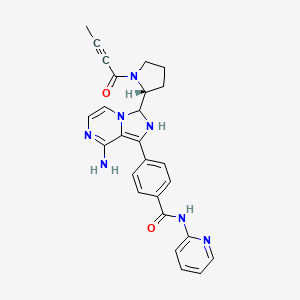 4-[8-amino-3-[(2R)-1-but-2-ynoylpyrrolidin-2-yl]-2,3-dihydroimidazo[1,5-a]pyrazin-1-yl]-N-pyridin-2-ylbenzamide