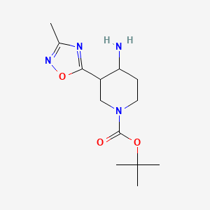 molecular formula C13H22N4O3 B1488712 Tert-butyl 4-amino-3-(3-methyl-1,2,4-oxadiazol-5-yl)piperidine-1-carboxylate CAS No. 2098057-93-1