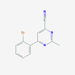 molecular formula C12H8BrN3 B14887132 6-(2-Bromophenyl)-2-methylpyrimidine-4-carbonitrile 