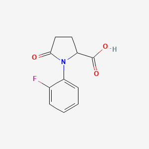 molecular formula C11H10FNO3 B14887167 1-(2-Fluorophenyl)-5-oxopyrrolidine-2-carboxylic acid 