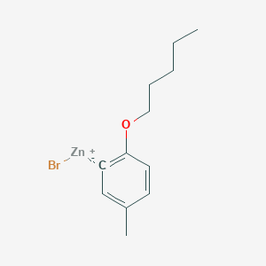 molecular formula C12H17BrOZn B14887181 (5-Methyl-2-(n-pentyloxy)phenyl)Zinc bromide 