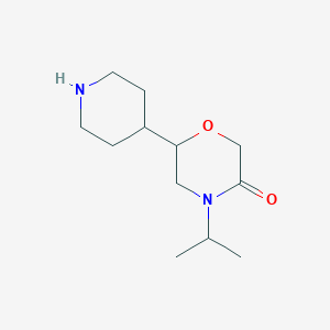 molecular formula C12H22N2O2 B14887193 4-Isopropyl-6-(piperidin-4-yl)morpholin-3-one 