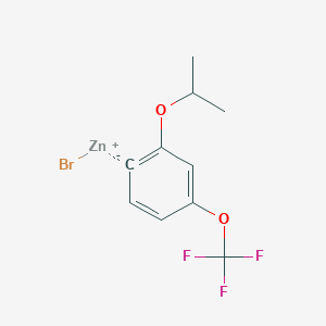 molecular formula C10H10BrF3O2Zn B14887223 (2-i-Propyloxy-4-(trifluoromethoxy)phenyl)Zinc bromide 