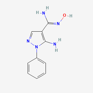 molecular formula C10H11N5O B14887226 (Z)-5-amino-N'-hydroxy-1-phenyl-1H-pyrazole-4-carboximidamide 