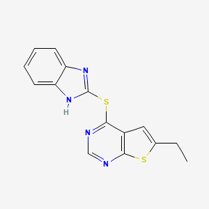 4-(1H-benzimidazol-2-ylsulfanyl)-6-ethylthieno[2,3-d]pyrimidine