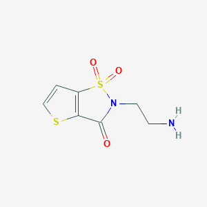 molecular formula C7H8N2O3S2 B1488731 2-(2-aminoethyl)thieno[2,3-d]isothiazol-3(2H)-one 1,1-dioxide CAS No. 2090296-17-4