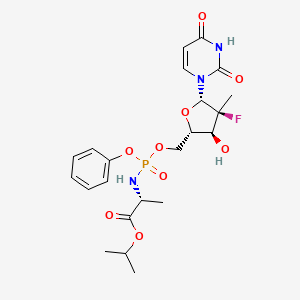 Isopropyl ((((2S,3S,4S,5S)-5-(2,4-dioxo-3,4-dihydropyrimidin-1(2H)-yl)-4-fluoro-3-hydroxy-4-methyltetrahydrofuran-2-yl)methoxy)(phenoxy)phosphoryl)-D-alaninate