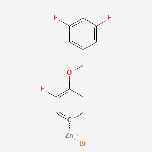 molecular formula C13H8BrF3OZn B14887346 4-(3',5'-DifluorobenZyloxy)-3-fluorophenylZinc bromide 