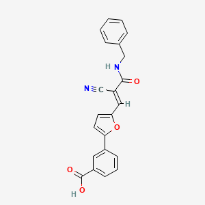 3-{5-[(1E)-3-(benzylamino)-2-cyano-3-oxoprop-1-en-1-yl]furan-2-yl}benzoic acid