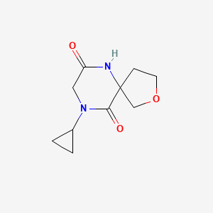 molecular formula C10H14N2O3 B14887366 9-Cyclopropyl-2-oxa-6,9-diazaspiro[4.5]decane-7,10-dione 