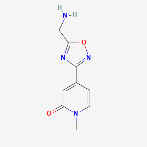 molecular formula C9H10N4O2 B1488737 4-(5-(aminomethyl)-1,2,4-oxadiazol-3-yl)-1-methylpyridin-2(1H)-one CAS No. 2091198-82-0
