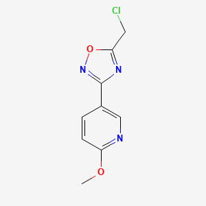 molecular formula C9H8ClN3O2 B1488738 5-(氯甲基)-3-(6-甲氧基吡啶-3-基)-1,2,4-恶二唑 CAS No. 1875252-96-2