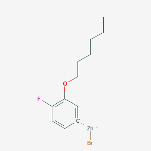 molecular formula C12H16BrFOZn B14887380 4-Fluoro-3-n-hexyloxyphenylZinc bromide 