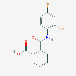 molecular formula C14H13Br2NO3 B14887387 6-[(2,4-Dibromophenyl)carbamoyl]cyclohex-3-ene-1-carboxylic acid 