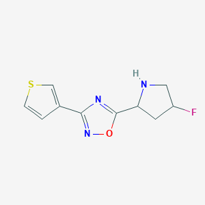 molecular formula C10H10FN3OS B1488739 5-(4-Fluoropyrrolidin-2-yl)-3-(thiophen-3-yl)-1,2,4-oxadiazole CAS No. 2098061-20-0