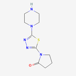 molecular formula C10H15N5OS B1488742 1-(5-(Piperazin-1-yl)-1,3,4-thiadiazol-2-yl)pyrrolidin-2-one CAS No. 2098010-07-0