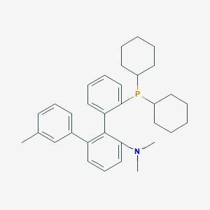 molecular formula C33H42NP B14887435 2-(2-dicyclohexylphosphanylphenyl)-N,N-dimethyl-3-(3-methylphenyl)aniline 