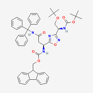 (9H-Fluoren-9-yl)methyl ((S)-1-(3-((S)-2-(tert-butoxy)-1-((tert-butoxycarbonyl)amino)ethyl)-1,2,4-oxadiazol-5-yl)-3-oxo-3-(tritylamino)propyl)carbamate