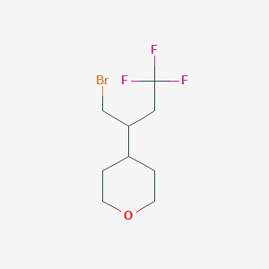 4-(1-bromo-4,4,4-trifluorobutan-2-yl)tetrahydro-2H-pyran