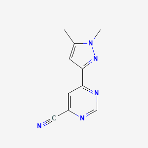 molecular formula C10H9N5 B14887462 6-(1,5-dimethyl-1H-pyrazol-3-yl)pyrimidine-4-carbonitrile 