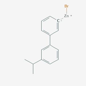 molecular formula C15H15BrZn B14887539 3-(3-i-Propylphenyl)phenylZinc bromide 