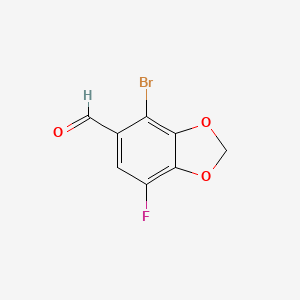 molecular formula C8H4BrFO3 B14887570 4-Bromo-7-fluorobenzo[d][1,3]dioxole-5-carbaldehyde 