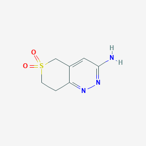 molecular formula C7H9N3O2S B1488761 3-amino-5H,7H,8H-6lambda6-thiopyrano[4,3-c]pyridazine-6,6-dione CAS No. 1271639-92-9