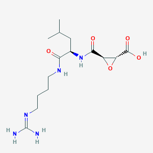 trans-3-(((R)-1-((4-Guanidinobutyl)amino)-4-methyl-1-oxopentan-2-yl)carbamoyl)oxirane-2-carboxylic acid